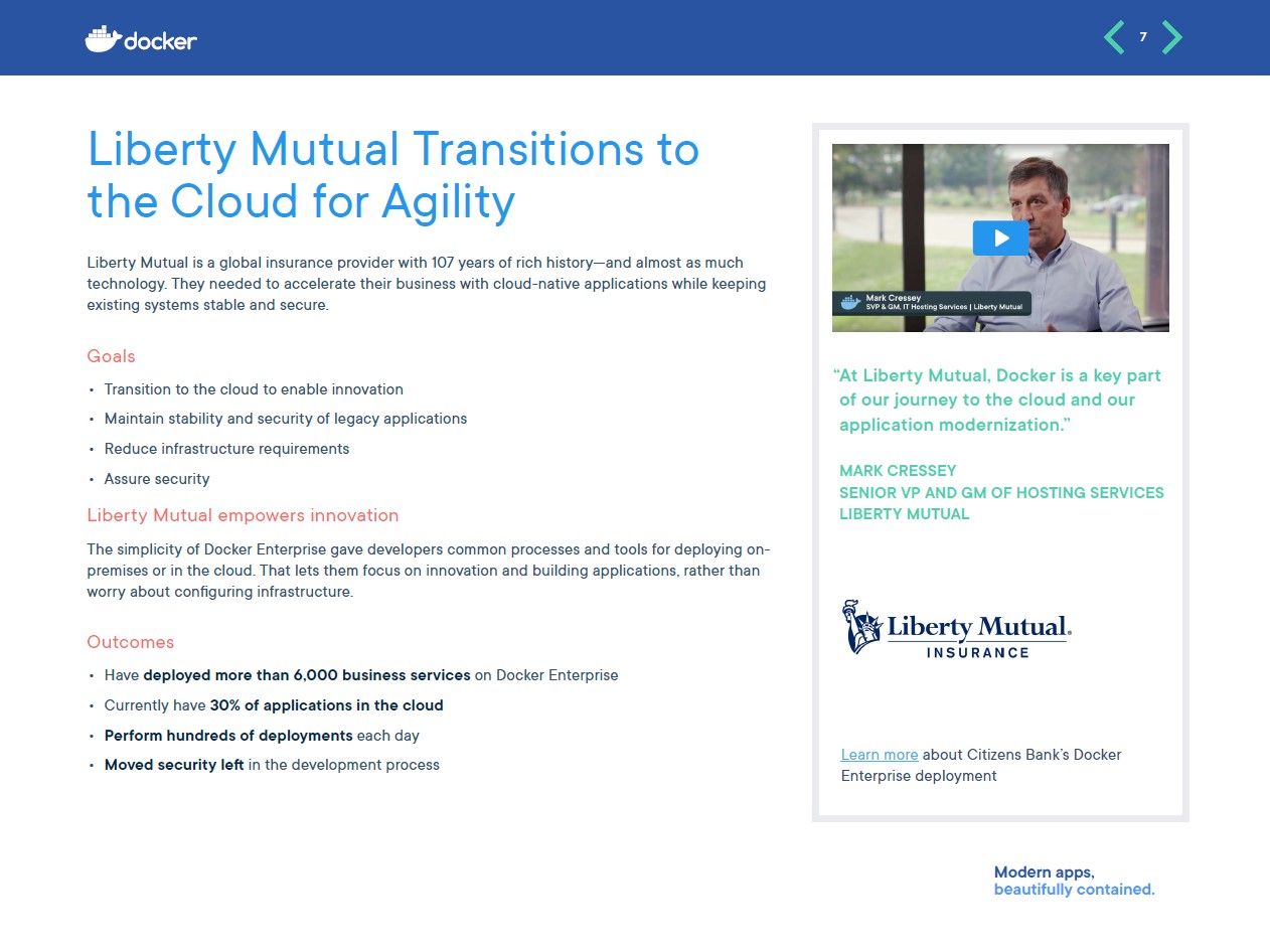 Liberty Mutual Docker Case Study - 300+ services, hundreds of deployments daily